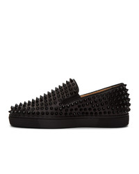 schwarze Slip-On Sneakers aus Leder von Christian Louboutin