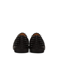 schwarze Slip-On Sneakers aus Leder von Christian Louboutin