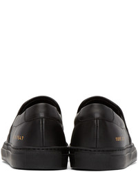 schwarze Slip-On Sneakers aus Leder von Common Projects