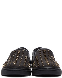 schwarze Slip-On Sneakers aus Leder von Jimmy Choo