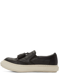 schwarze Slip-On Sneakers aus Leder von D.gnak By Kang.d