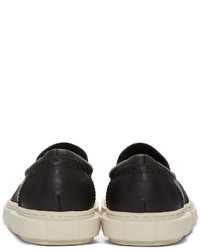 schwarze Slip-On Sneakers aus Leder von D.gnak By Kang.d