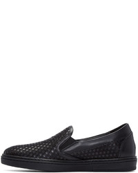 schwarze Slip-On Sneakers aus Leder von Jimmy Choo