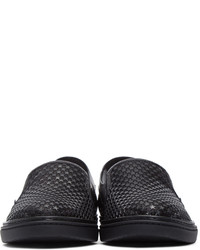 schwarze Slip-On Sneakers aus Leder von Jimmy Choo