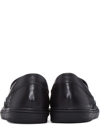 schwarze Slip-On Sneakers aus Leder von Jimmy Choo