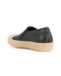 schwarze Slip-On Sneakers aus Leder von Rick Owens