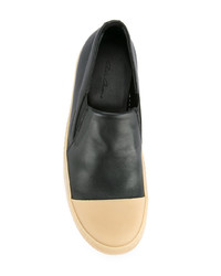 schwarze Slip-On Sneakers aus Leder von Rick Owens