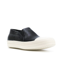 schwarze Slip-On Sneakers aus Leder von Rick Owens