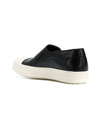 schwarze Slip-On Sneakers aus Leder von Rick Owens