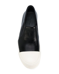 schwarze Slip-On Sneakers aus Leder von Rick Owens