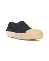 schwarze Slip-On Sneakers aus Leder von Rick Owens