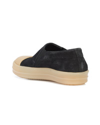 schwarze Slip-On Sneakers aus Leder von Rick Owens