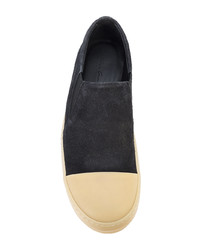 schwarze Slip-On Sneakers aus Leder von Rick Owens