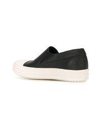 schwarze Slip-On Sneakers aus Leder von Rick Owens