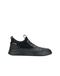 schwarze Slip-On Sneakers aus Leder von Bruno Bordese