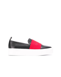 schwarze Slip-On Sneakers aus Leder von Calvin Klein 205W39nyc