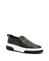 schwarze Slip-On Sneakers aus Leder von Ferragamo