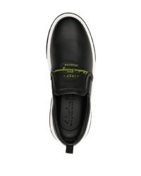 schwarze Slip-On Sneakers aus Leder von Ferragamo