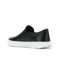 schwarze Slip-On Sneakers aus Leder von Salvatore Ferragamo