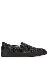 schwarze Slip-On Sneakers aus Leder von Cesare Paciotti