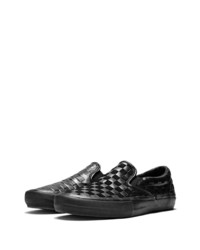 schwarze Slip-On Sneakers aus Leder von Vans