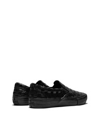 schwarze Slip-On Sneakers aus Leder von Vans