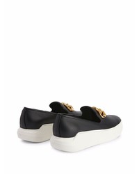 schwarze Slip-On Sneakers aus Leder von Giuseppe Zanotti