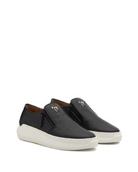 schwarze Slip-On Sneakers aus Leder von Giuseppe Zanotti