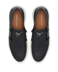 schwarze Slip-On Sneakers aus Leder von Giuseppe Zanotti