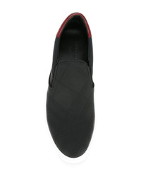 schwarze Slip-On Sneakers aus Leder von Burberry