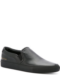 schwarze Slip-On Sneakers aus Leder von Common Projects