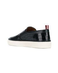 schwarze Slip-On Sneakers aus Leder von Bally