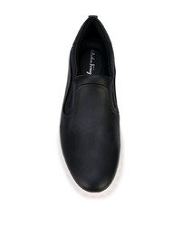 schwarze Slip-On Sneakers aus Leder von Salvatore Ferragamo