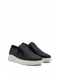 schwarze Slip-On Sneakers aus Leder von Giuseppe Zanotti