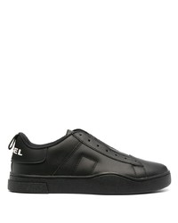 schwarze Slip-On Sneakers aus Leder von Diesel