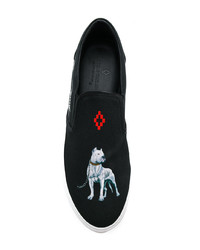 schwarze Slip-On Sneakers aus Leder von Marcelo Burlon County of Milan