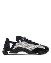 schwarze Slip-On Sneakers aus Leder von Dolce & Gabbana