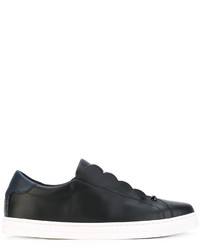 schwarze Slip-On Sneakers aus Leder von Fendi