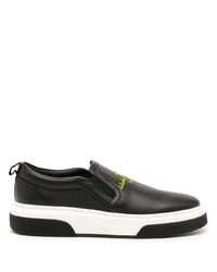schwarze Slip-On Sneakers aus Leder von Ferragamo