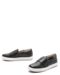 schwarze Slip-On Sneakers aus Leder von Matt Bernson