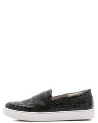 schwarze Slip-On Sneakers aus Leder von Matt Bernson