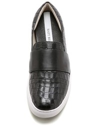 schwarze Slip-On Sneakers aus Leder von Matt Bernson