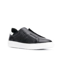 schwarze Slip-On Sneakers aus Leder von Hogan