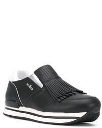schwarze Slip-On Sneakers aus Leder von Hogan
