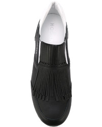 schwarze Slip-On Sneakers aus Leder von Hogan
