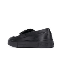 schwarze Slip-On Sneakers aus Leder von Salvatore Ferragamo