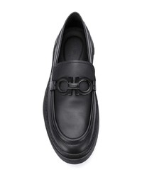 schwarze Slip-On Sneakers aus Leder von Salvatore Ferragamo