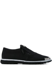 schwarze Slip-On Sneakers aus Leder von Giuseppe Zanotti Design