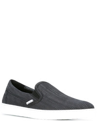 schwarze Slip-On Sneakers aus Leder von Jimmy Choo