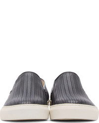 schwarze Slip-On Sneakers aus Leder von Hudson